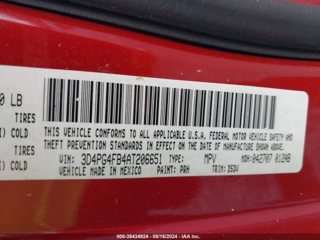 Photo 8 VIN: 3D4PG4FB4AT206651 - DODGE JOURNEY 