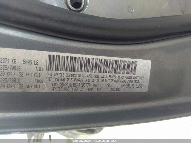 Photo 8 VIN: 3D4PG4FB5AT105778 - DODGE JOURNEY 