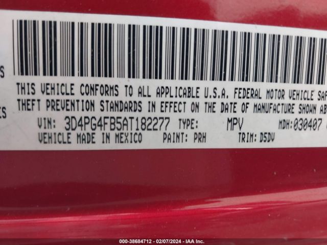 Photo 8 VIN: 3D4PG4FB5AT182277 - DODGE JOURNEY 