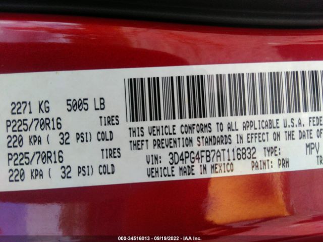 Photo 8 VIN: 3D4PG4FB7AT116832 - DODGE JOURNEY 