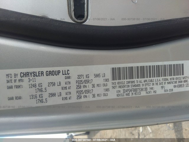 Photo 8 VIN: 3D4PG4FB8BT530199 - DODGE JOURNEY 