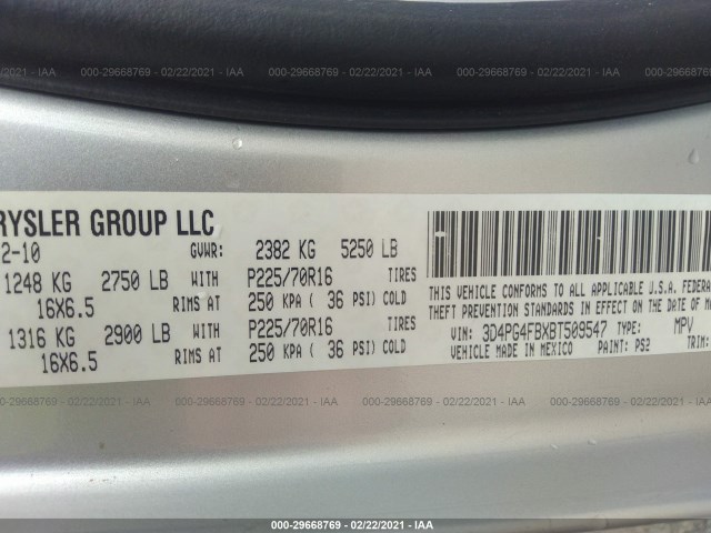 Photo 8 VIN: 3D4PG4FBXBT509547 - DODGE JOURNEY 