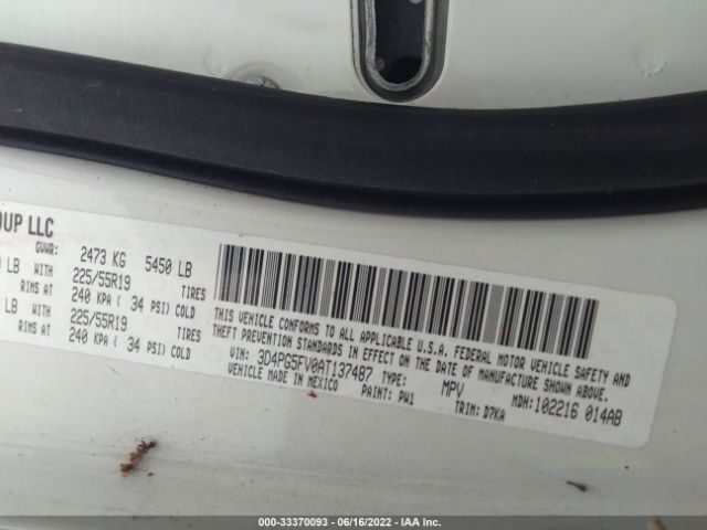 Photo 8 VIN: 3D4PG5FV0AT137487 - DODGE JOURNEY 