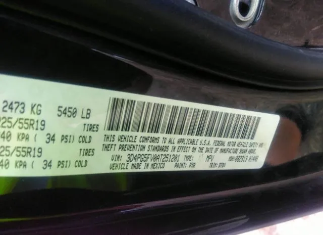 Photo 8 VIN: 3D4PG5FV0AT251201 - DODGE JOURNEY 