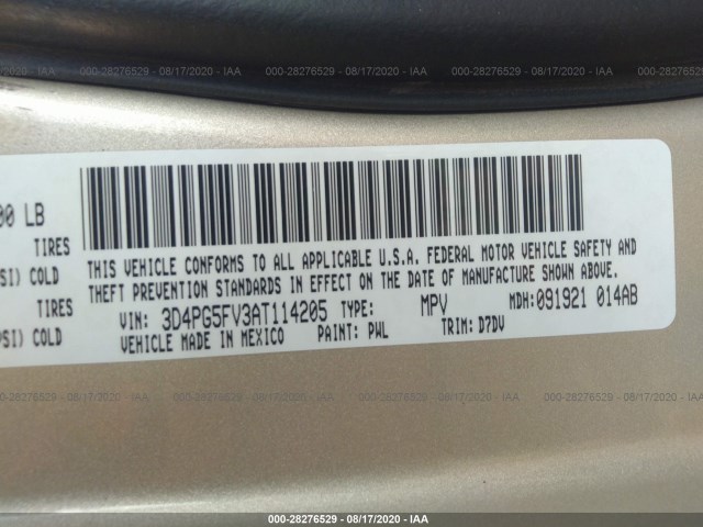 Photo 8 VIN: 3D4PG5FV3AT114205 - DODGE JOURNEY 