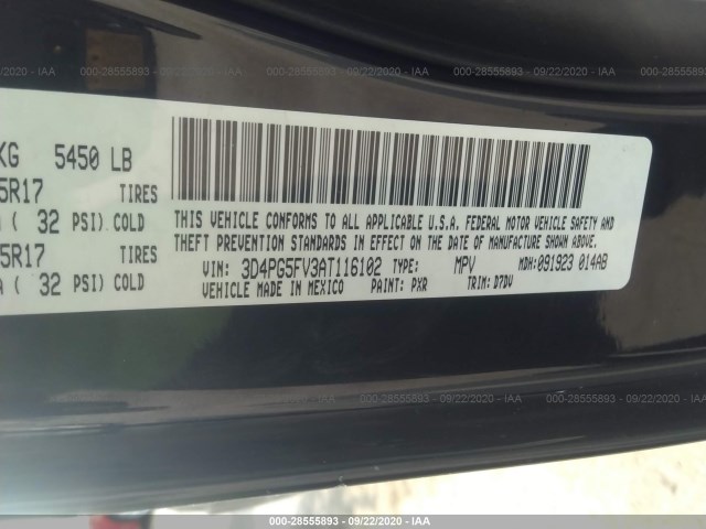 Photo 8 VIN: 3D4PG5FV3AT116102 - DODGE JOURNEY 