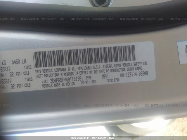 Photo 8 VIN: 3D4PG5FV4AT151361 - DODGE JOURNEY 