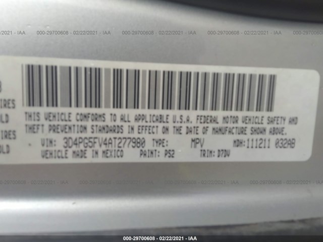 Photo 8 VIN: 3D4PG5FV4AT277980 - DODGE JOURNEY 