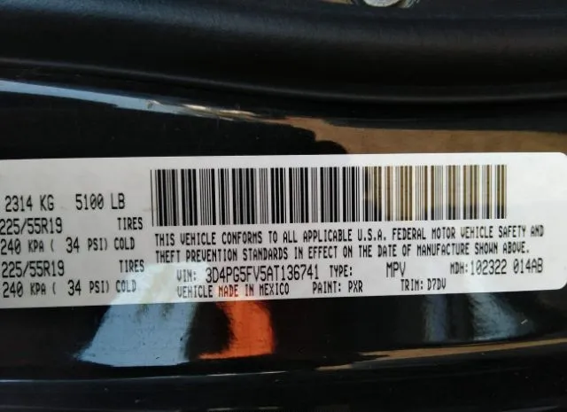 Photo 8 VIN: 3D4PG5FV5AT136741 - DODGE JOURNEY 