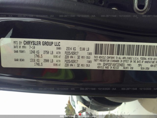 Photo 8 VIN: 3D4PG5FV6AT224651 - DODGE JOURNEY 