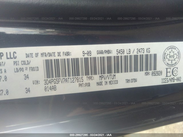 Photo 8 VIN: 3D4PG5FV7AT127815 - DODGE JOURNEY 