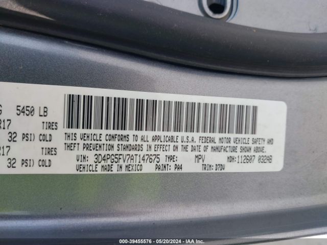 Photo 8 VIN: 3D4PG5FV7AT147675 - DODGE JOURNEY 