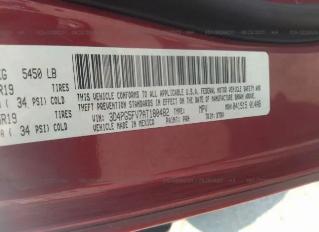 Photo 8 VIN: 3D4PG5FV7AT180482 - DODGE JOURNEY 