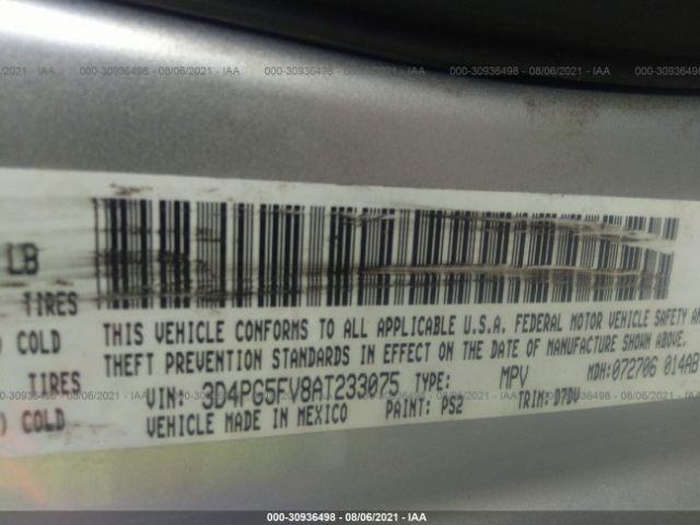 Photo 8 VIN: 3D4PG5FV8AT233075 - DODGE JOURNEY 