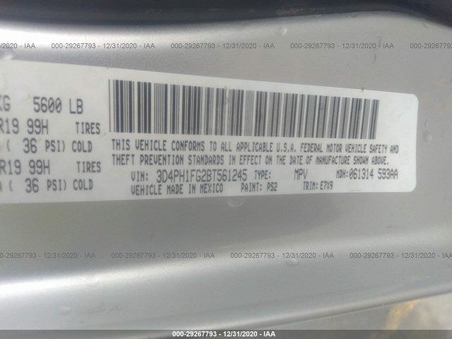 Photo 8 VIN: 3D4PH1FG2BT561245 - DODGE JOURNEY 