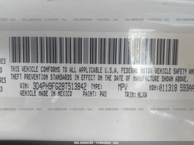 Photo 8 VIN: 3D4PH9FG2BT513842 - DODGE JOURNEY 