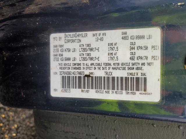 Photo 11 VIN: 3D7KA28614G170823 - DODGE RAM 2500 S 