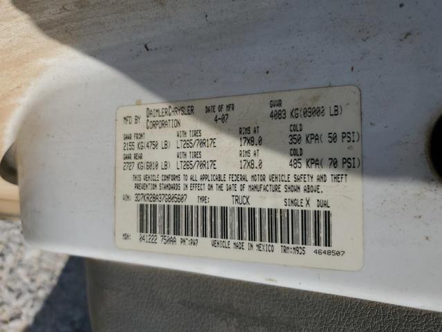 Photo 11 VIN: 3D7KR28A37G805607 - DODGE RAM 2500 