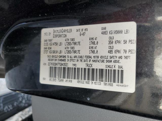 Photo 12 VIN: 3D7KR28A77G843521 - DODGE RAM 2500 S 