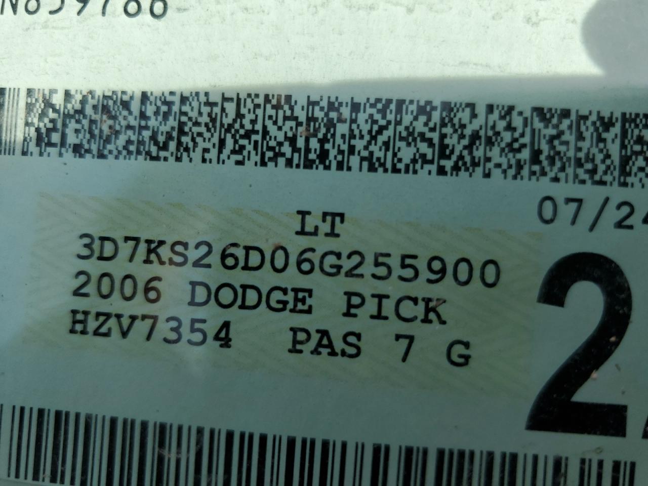 Photo 11 VIN: 3D7KS26D06G255900 - DODGE RAM 