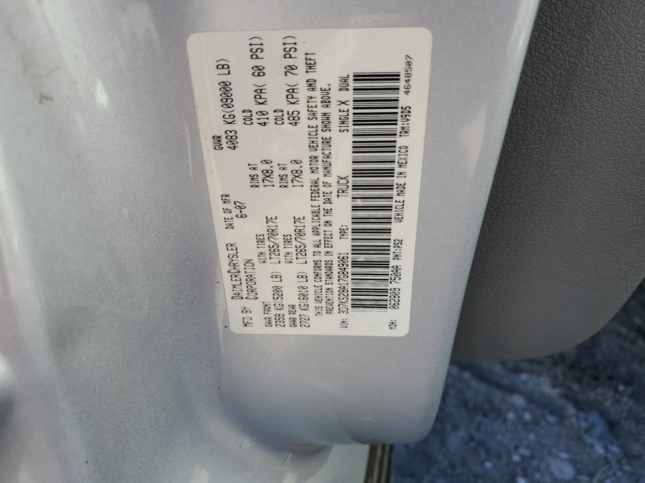 Photo 11 VIN: 3D7KS28A17G849061 - DODGE RAM 