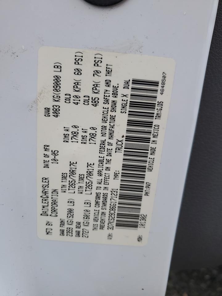 Photo 12 VIN: 3D7KS29C86G171231 - DODGE RAM 