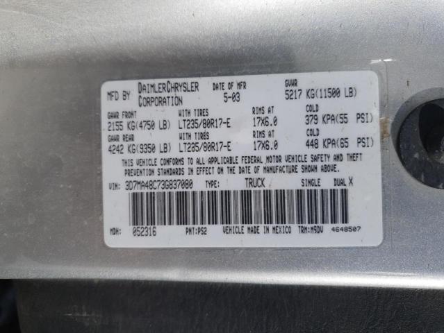 Photo 11 VIN: 3D7MA48C73G837080 - DODGE RAM 3500 S 