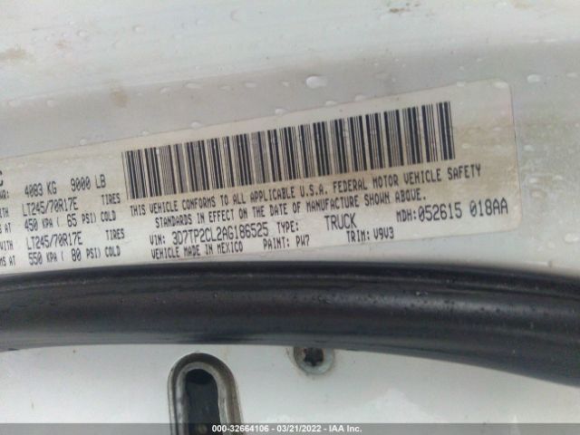 Photo 8 VIN: 3D7TP2CL2AG186525 - DODGE RAM 2500 