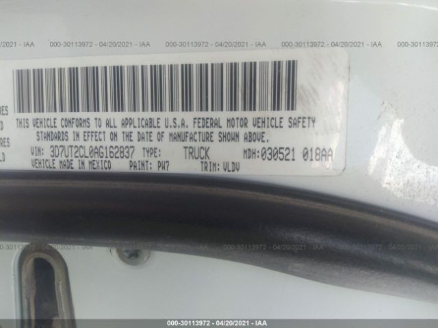 Photo 8 VIN: 3D7UT2CL0AG162837 - DODGE RAM 2500 