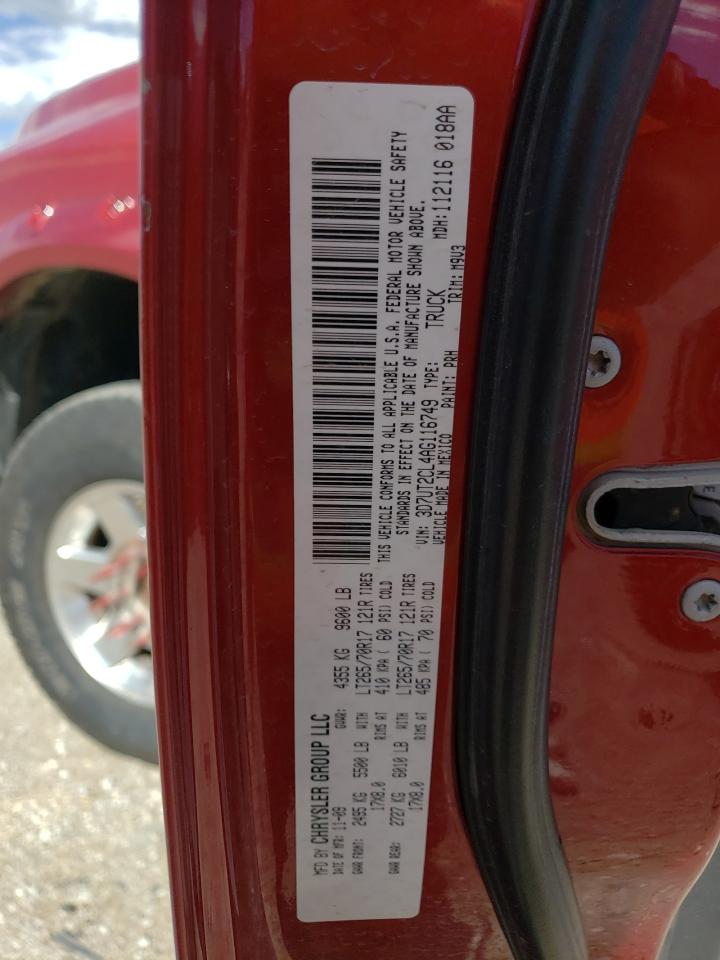 Photo 12 VIN: 3D7UT2CL4AG116749 - DODGE RAM 