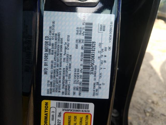 Photo 9 VIN: 3FA6P0CD0KR182828 - FORD FUSION SEL 