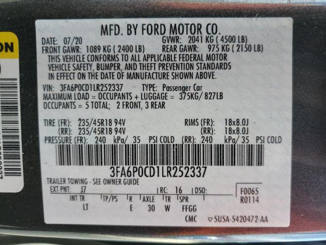 Photo 11 VIN: 3FA6P0CD1LR252337 - FORD FUSION 