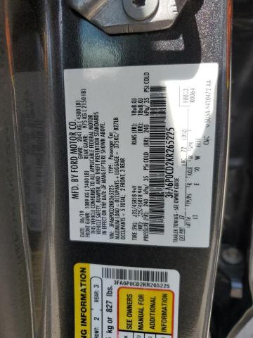 Photo 11 VIN: 3FA6P0CD2KR265225 - FORD FUSION SEL 