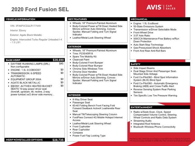 Photo 9 VIN: 3FA6P0CD2LR177549 - FORD FUSION SEL 