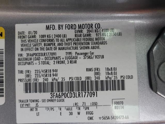 Photo 11 VIN: 3FA6P0CD3LR177091 - FORD FUSION 