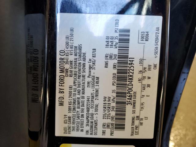 Photo 11 VIN: 3FA6P0CD4KR225941 - FORD FUSION SEL 