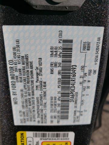 Photo 9 VIN: 3FA6P0CD4LR160493 - FORD FUSION SEL 