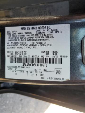 Photo 12 VIN: 3FA6P0CD5LR130516 - FORD FUSION SEL 