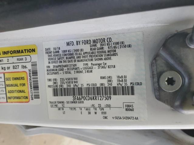 Photo 11 VIN: 3FA6P0CD6KR127509 - FORD FUSION SEL 