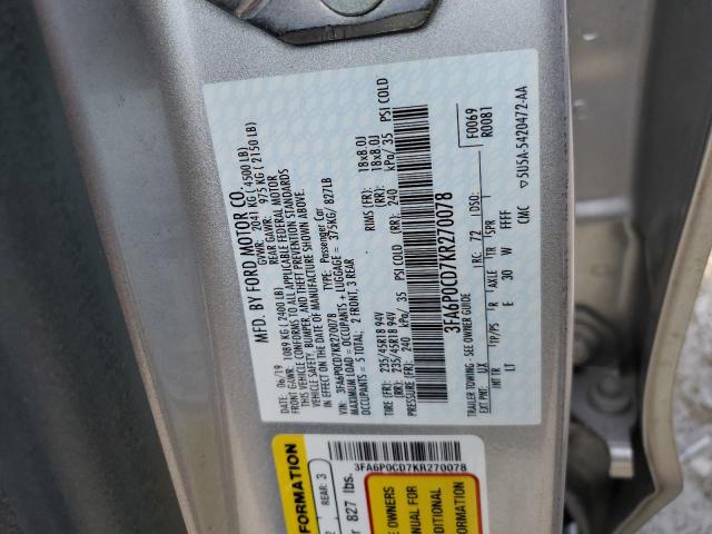 Photo 11 VIN: 3FA6P0CD7KR270078 - FORD FUSION 