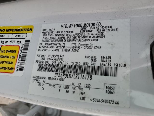 Photo 11 VIN: 3FA6P0CD7LR116178 - FORD FUSION 