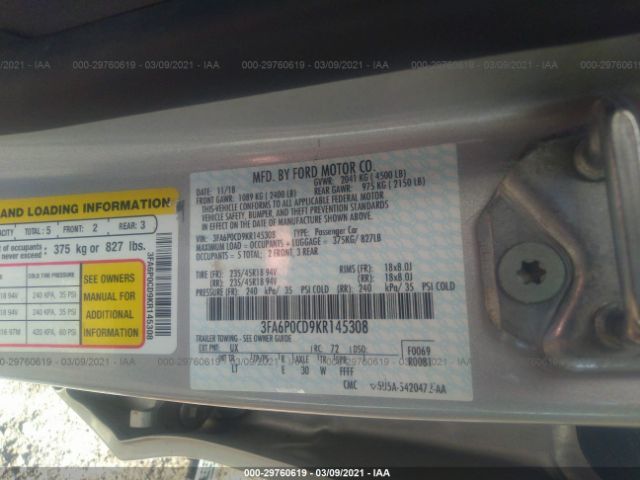 Photo 8 VIN: 3FA6P0CD9KR145308 - FORD FUSION 