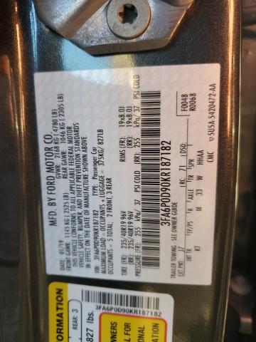 Photo 11 VIN: 3FA6P0D90KR187182 - FORD FUSION TIT 