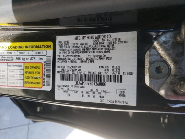 Photo 9 VIN: 3FA6P0D92DR260801 - FORD FUSION TIT 