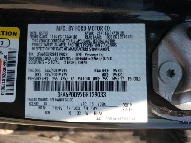 Photo 9 VIN: 3FA6P0D92GR129033 - FORD FUSION TIT 