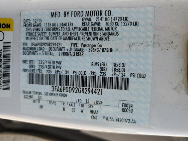 Photo 11 VIN: 3FA6P0D92GR294421 - FORD FUSION TIT 