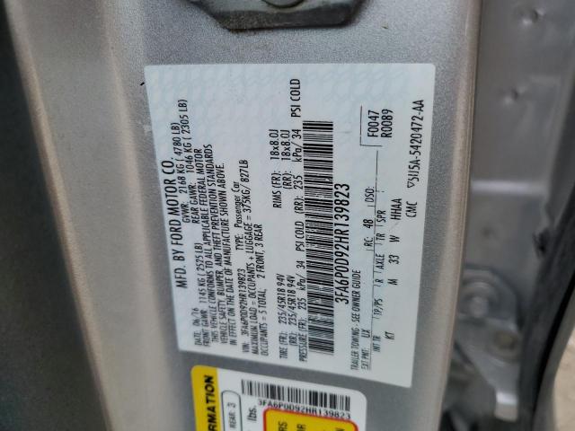 Photo 11 VIN: 3FA6P0D92HR139823 - FORD FUSION 