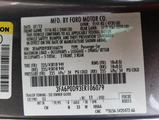 Photo 9 VIN: 3FA6P0D93ER106079 - FORD FUSION TIT 