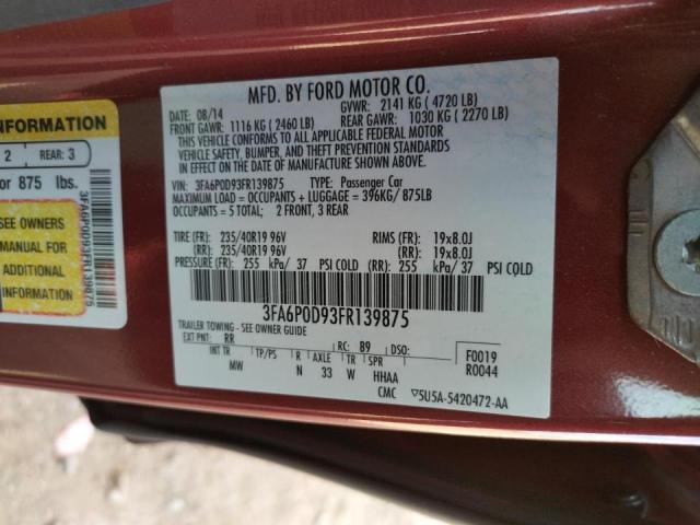 Photo 9 VIN: 3FA6P0D93FR139875 - FORD FUSION TIT 