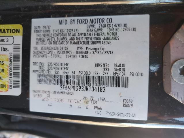 Photo 11 VIN: 3FA6P0D93JR134183 - FORD FUSION 